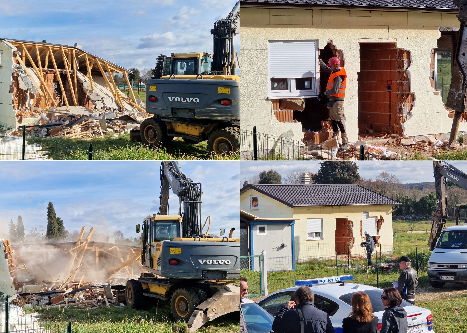 (FOTO/VIDEO) Na rovinjskoj Štanjeri SRUŠENA bespravno sagrađena kuća